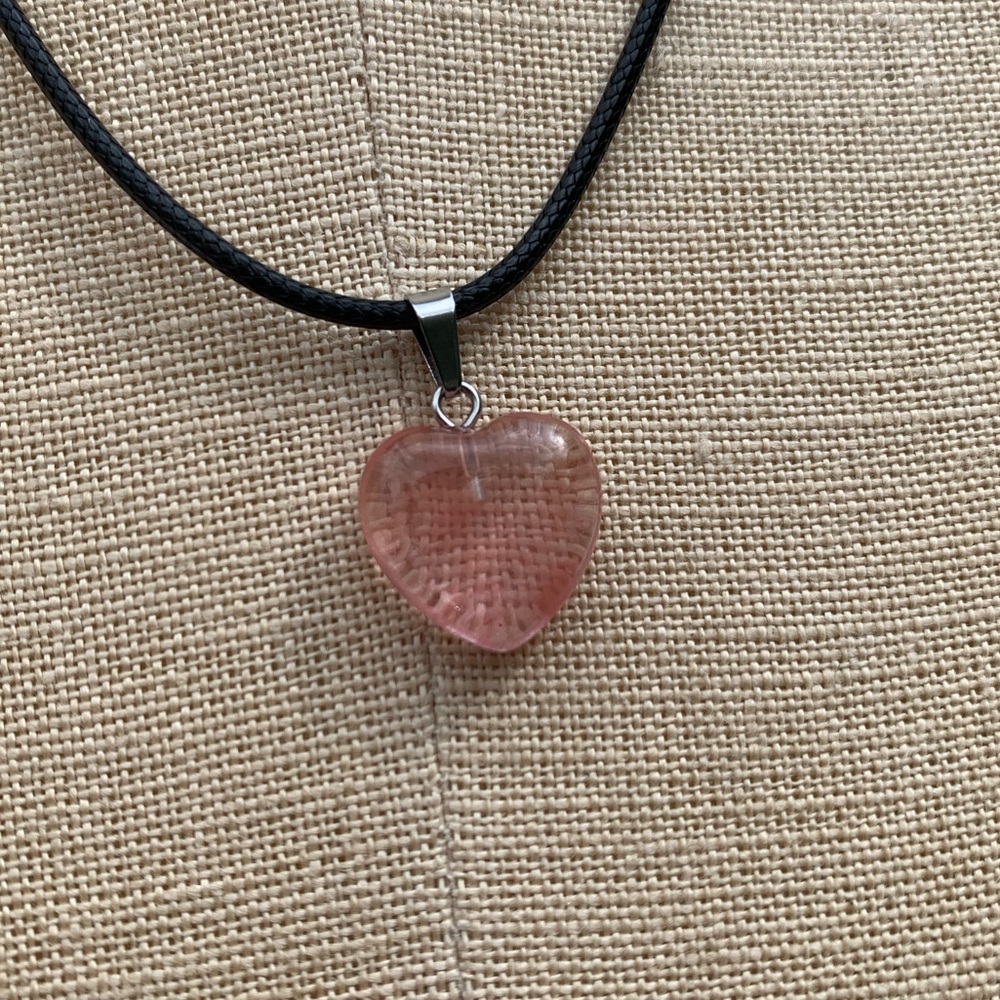 Handmade Genuine Stone/Glass Heart Amulet Necklace - Picture 8 of 12